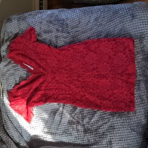Short red lace dress size medium free people